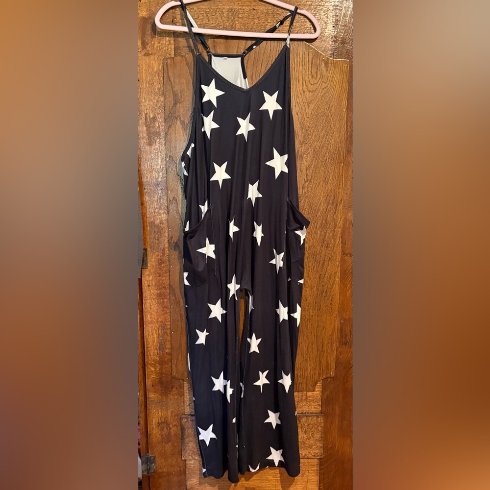 Black Jumpsuit with White Stars